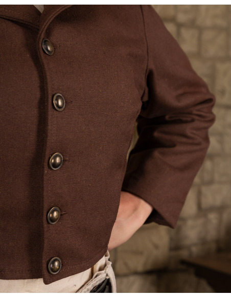 Jaqueta pirata de algodão Peary, marrom