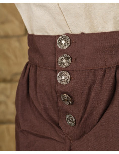 Calça pirata Tilly de algodão, marrom 2