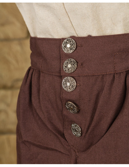 Calça pirata Tilly de algodão, marrom