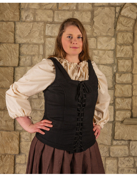 Corpete medieval modelo Ursula em lã...