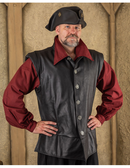 Colete pirata de couro modelo Tilly,...