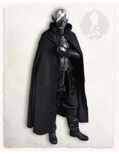 Capa de Aaron medieval de lã preta (140 cm.)