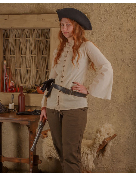 Blusa medieval leve modelo Kassandra,...