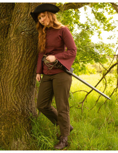 Blusa pirata modelo Kassandra, cor bordô