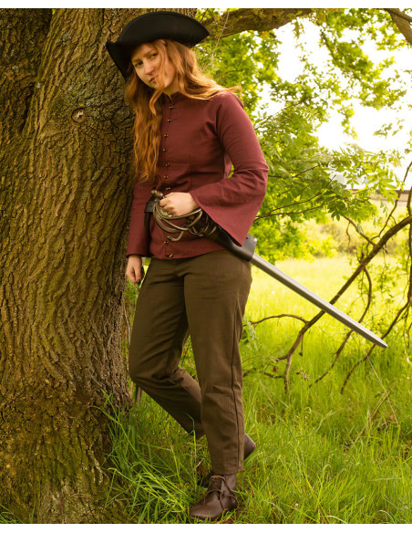 Blusa pirata modelo Kassandra, cor bordô