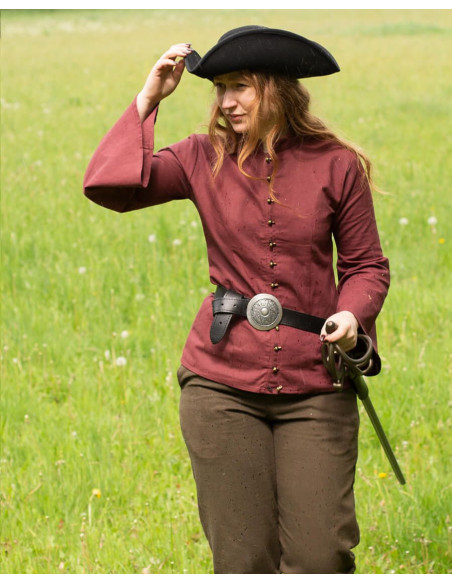 Blusa pirata modelo Kassandra, cor bordô