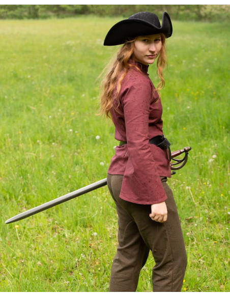 Blusa pirata modelo Kassandra, cor bordô