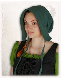 Touca camponesa medieval modelo Greta, cor verde 2