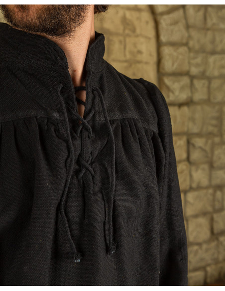 Camisa medieval com laços modelo...