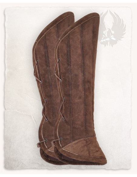 Grevas medievais em camurça modelo...