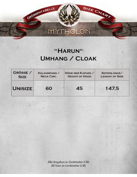 Manto medieval de algodão bordô...