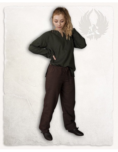 Calça medieval em algodão marrom...
