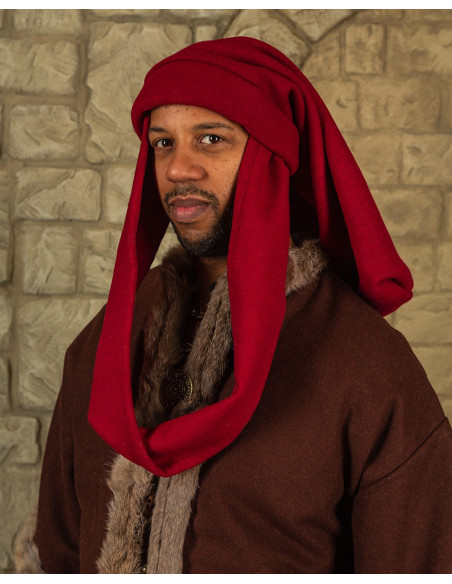 Boné medieval Rafael unissex em lã,...