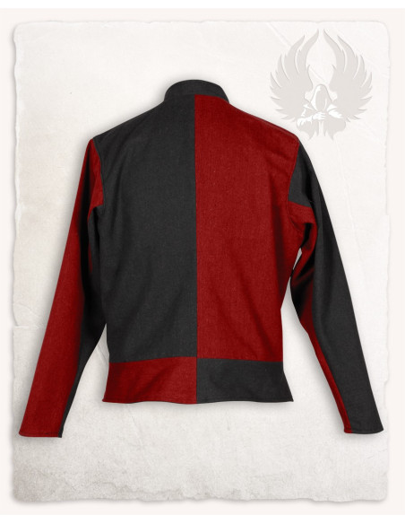 Jaqueta bicolor de algodão vermelho...