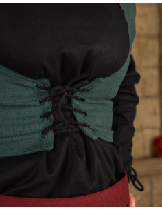 Corpete medieval em algodão verde modelo Annabelle 2