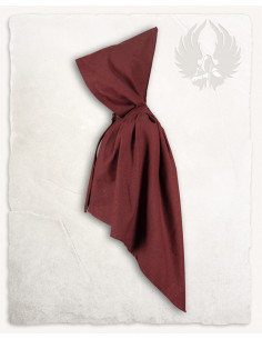 Capa curta de algodão medieval modelo Niko, bordô 2