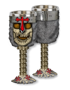 Taça Caveira Cruz Templária, decorativa (1 unid.)
