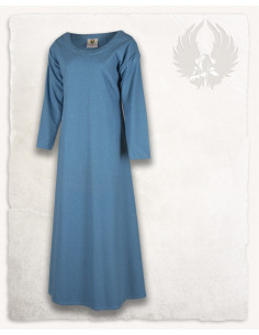 Vestido medieval em algodão azul claro modelo Lenora 2