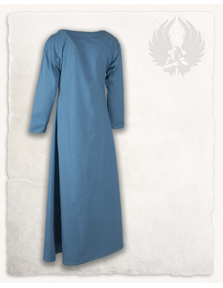Vestido medieval em algodão azul...