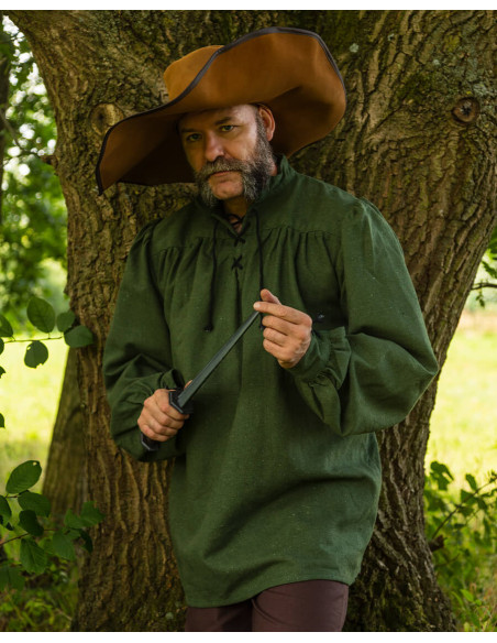 Camisa medieval com laços modelo...