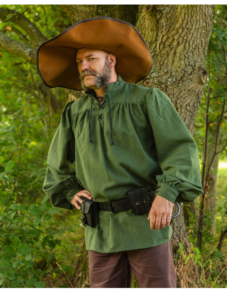 Camisa medieval com laços modelo...