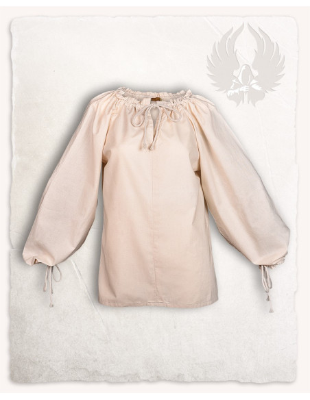 Blusa medieval em algodão branco...