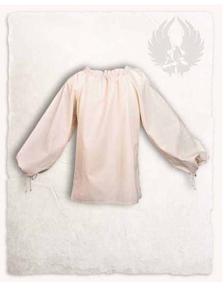 Blusa medieval em algodão branco...