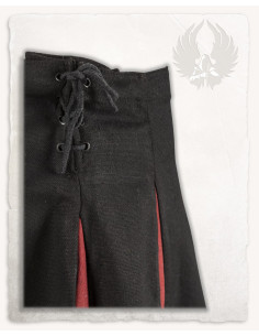 Saia medieval bicolor modelo Isabell (preto-bordô) 2