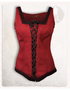Corpete medieval modelo Ursula em algodão bordô