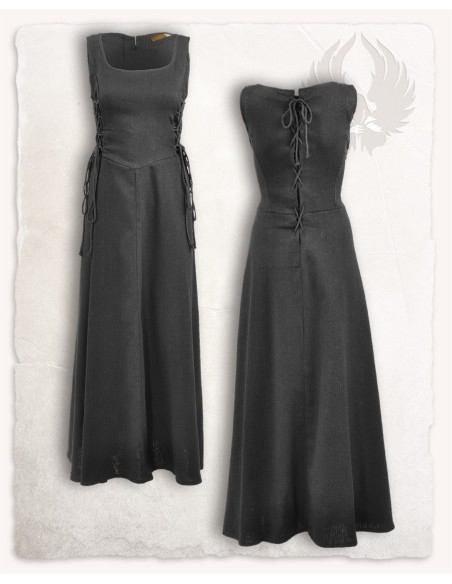 Vestido medieval modelo Uma, cor preta