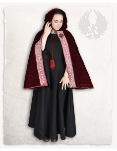 Vestido medieval da senhora Leonora, algodão preto 2