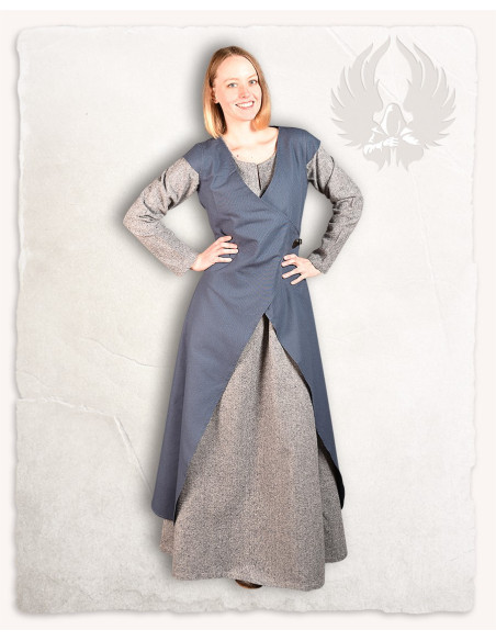 Túnica para mulher em algodão azul...