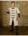 Longo gambeson medieval modelo Leopold, cor creme