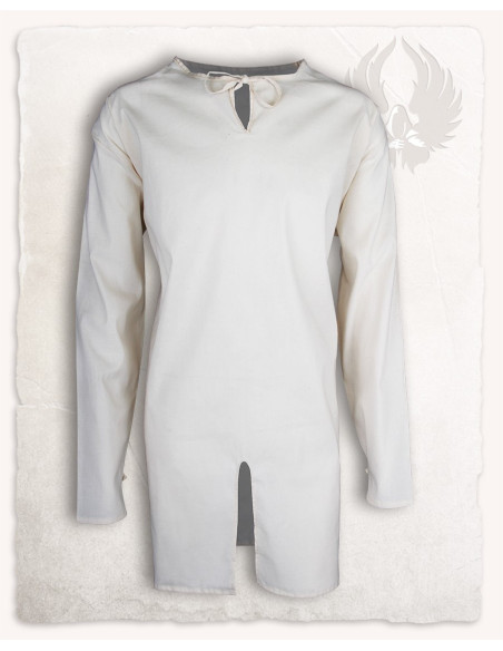 Túnica medieval em algodão creme...