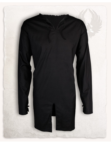 Túnica medieval em algodão preto...