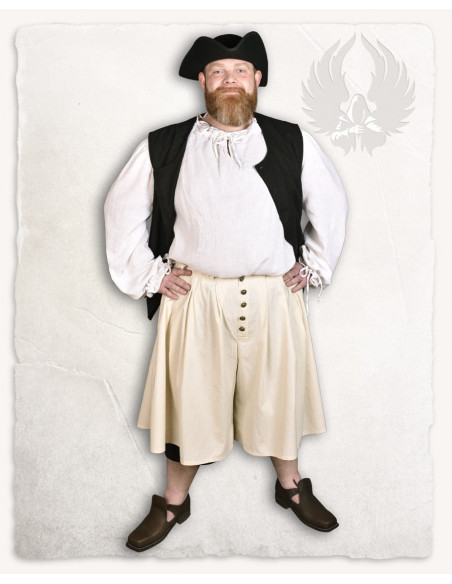 Calça larga em algodão creme modelo...