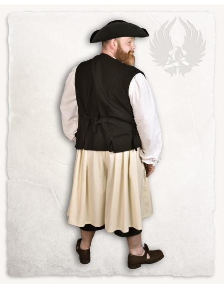 Calça larga em algodão creme modelo...