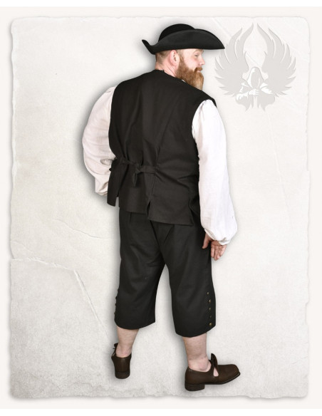 Calça pirata de algodão preta modelo...