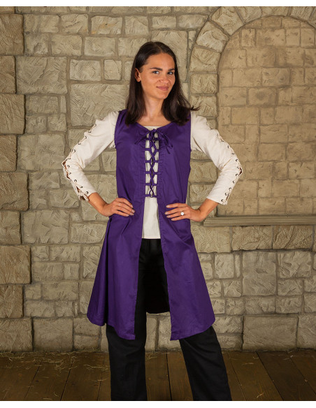 Vestido medieval roxo modelo Leandra