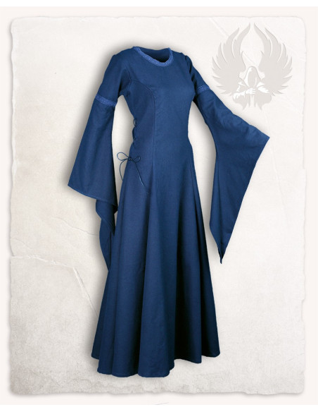 Vestido medieval em algodão premium...
