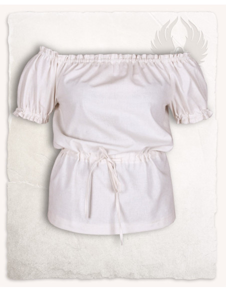 Blusa medieval de cor creme modelo...