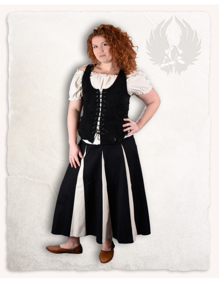 Blusa medieval de cor creme modelo...