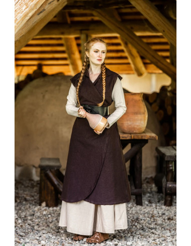 Vestido ajustável modelo Gerlin, cor marrom ⚔️ Loja Medieval