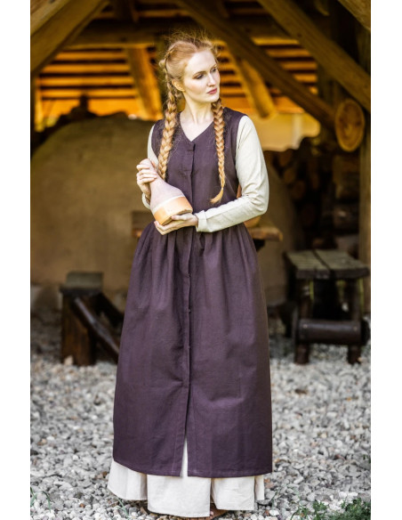 Arlette vestido medieval sem mangas,...