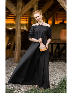 vestido medieval modelo Melisande, preto