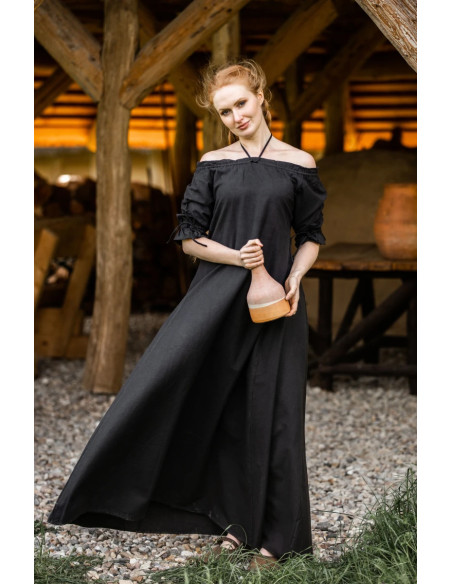 vestido medieval modelo Melisande, preto