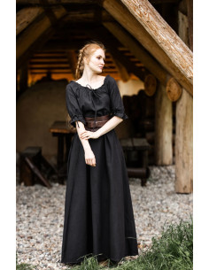 vestido medieval modelo Melisande, preto 2