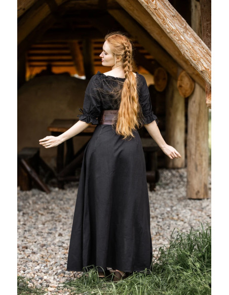 vestido medieval modelo Melisande, preto