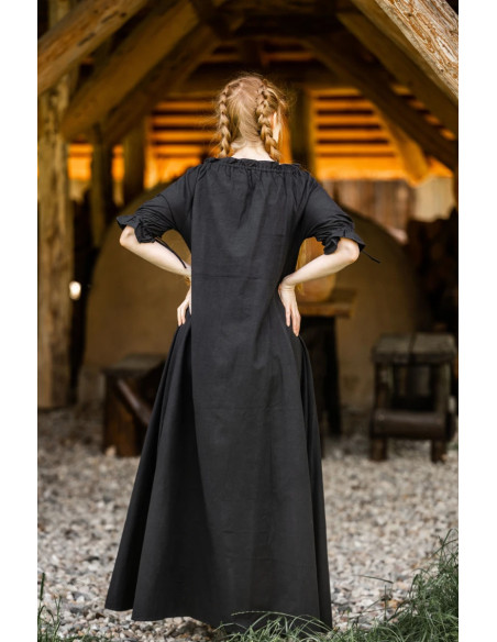 vestido medieval modelo Melisande, preto