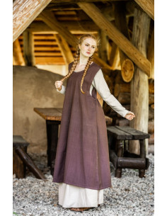 Vestido medieval modelo Gerda, castanho escuro 2